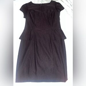by & by Classic Black Pencil Dress with Side Peplum Size 15